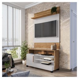 Painel Tv 48 Pol Guaratuba Cinamomo Off White Bechara - 2