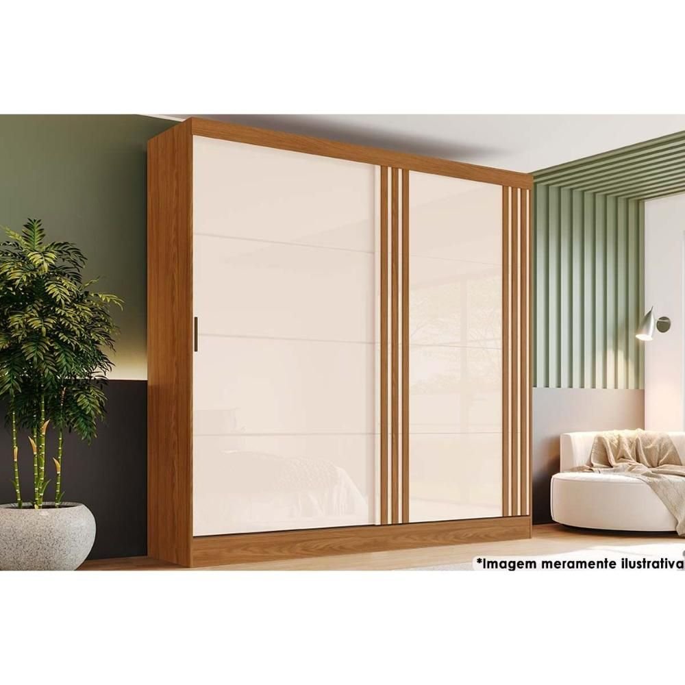 Guarda Roupa 2 Portas de Correr e 3 Gavetas Briz B352 Nature/off