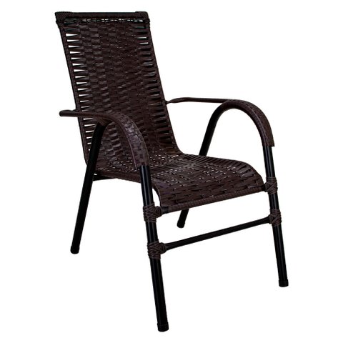 Cadeira de Área Externa Bela de Aço Carbono e Fibra Sintética