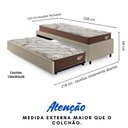 Ver imagem 2 de Bicama Box Viúva 126x208 Courino Linho com 2 Colchões Relax Adorabile Molas Ensacadas