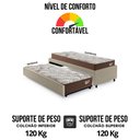 Ver imagem 6 de Bicama Box Viúva 126x208 Courino Linho com 2 Colchões Relax Adorabile Molas Ensacadas