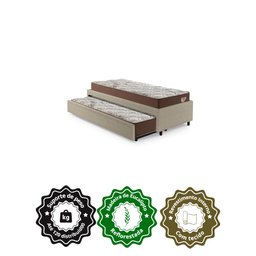 Bicama Box Viúva 126x208 Courino Linho com 2 Colchões Relax Adorabile Molas Ensacadas - 5