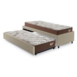Bicama Box Viúva 126x208 Courino Linho com 2 Colchões Relax Adorabile Molas Ensacadas - 1