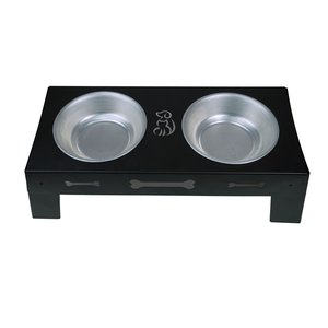 Comedouro Pet Aço Elevado Duplo Suporte Cão Gato Cachorro