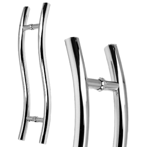 Puxador Inox 304 Tipo S Tubular Redondo Polido Duplo 60cm Tubo 32 Todas Portas