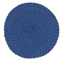 Ver imagem 1 de Jogo Lugar Americano Redondo Azul 38 cm Decoração Mesa Posta Descanso Prato Feito à Mão