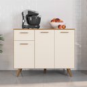 Ver imagem 2 de Balcão Cozinha com Tampo 1,05cm 3 Portas e 1 Gaveta Freijó Uv/off Acetinado Olinda - Poliman