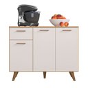 Ver imagem 1 de Balcão Cozinha com Tampo 1,05cm 3 Portas e 1 Gaveta Freijó Uv/off Acetinado Olinda - Poliman