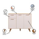 Ver imagem 4 de Balcão Cozinha com Tampo 1,05cm 3 Portas e 1 Gaveta Freijó Uv/off Acetinado Olinda - Poliman
