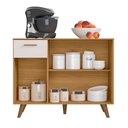 Ver imagem 3 de Balcão Cozinha com Tampo 1,05cm 3 Portas e 1 Gaveta Freijó Uv/off Acetinado Olinda - Poliman