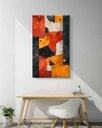 Ver imagem 1 de Canvas para Quadro Decorativo Abstrato Moderno Vermelho e Laranja 0,60 X 1,00