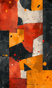 Ver imagem 2 de Canvas para Quadro Decorativo Abstrato Moderno Vermelho e Laranja 0,60 X 1,00