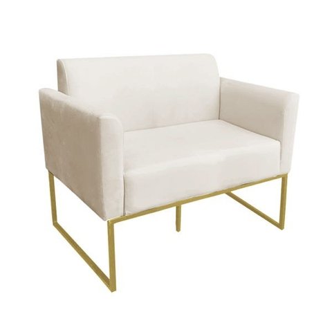 Namoradeira Marisa Suede Bege Base Dourado D'Rossi