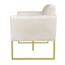 Ver imagem 3 de Namoradeira Marisa Suede Bege Base Dourado D'Rossi