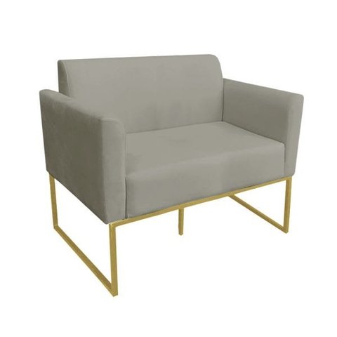 Namoradeira Marisa Suede Marrom Rato Base Dourado D'Rossi