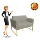 Ver imagem 4 de Namoradeira Marisa Suede Marrom Rato Base Dourado D'Rossi
