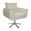 Ver imagem 1 de Kit 2 Poltronas Decorativa Clínica Com Base Giratória de Metal Opala Suede Bege - LM DECOR
