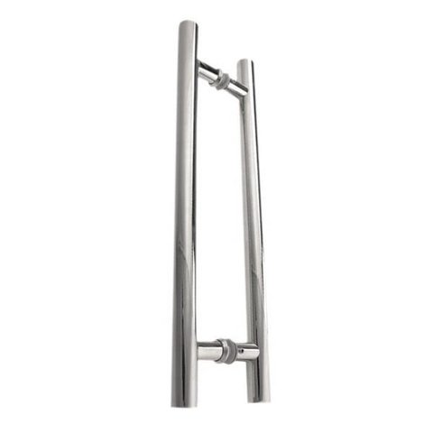 Puxador Inox Polido H Redondo 40x30cm Duplo Diâmetro 25mm
