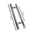 Ver imagem 2 de Puxador Inox Polido H Redondo 40x30cm Duplo Diâmetro 25mm