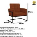 Ver imagem 3 de Poltrona para Salão de Beleza Base de Ferro Tecido Suede Premium Estrutura em Madeira Natural