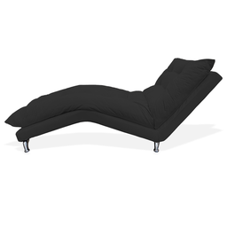 Recamier Divã Estofada Psicologia Consultório Clínica Diva Suede Preto - LM DECOR - 3