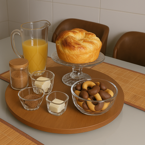 Prato Giratório para Servir na Mesa de Jantar 80 Cm - Mel