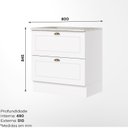 Ver imagem 4 de Balcão 02 Gavetas 80cm 100% MDF com Tampo para Cooktop Americana