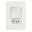 Ver imagem 1 de Conjunto 4x2 com 1 Interruptor Simples 10 a 250 V e 1 Tomada 2p+t 10 a 250 V Giz Branco