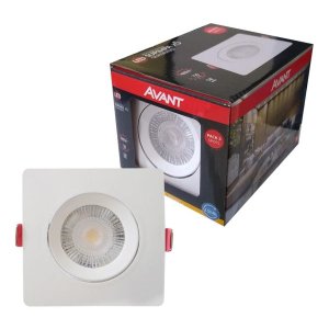 Kit 5 Spot LED Quadrado Branco Quente 5W Avant