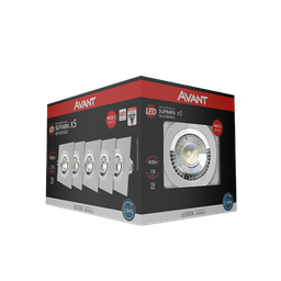 Kit 5 Spot LED Quadrado Direcionavel 5W Avant Pack 5 - 2