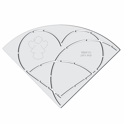 Gabarito Anjo Patchwork Fuxico Régua Molde 19 X 13 Acrilico