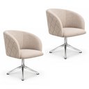 Ver imagem 2 de Kit 2 Poltronas Giratória Linho Premium Base Alumínio Maya