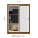 Ver imagem 3 de Guarda-Roupa Solteiro Madesa Denver 2 Portas de Correr com Espelho Rustic/Branco Cor:Rustic/Branco