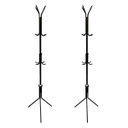 Ver imagem 1 de Kit 2 Cabideiro Mancebo de Roupa com 12 Ganchos Tubo de Aço Preto