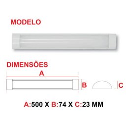 Luminária Led Linear Fit 18w Sobrepor Branca Avant 50 Cm - 3