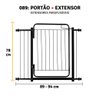 Grade Portão Proteção Pet Cachorro 89 a 94 Cm Criança Cães:preto - 4