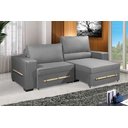 Ver imagem 1 de Sofá Retrátil e Reclinável 2.10m Estilo Estofados - Chayene com Softgel D33 Linho "cinza"