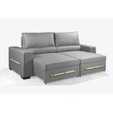 Ver imagem 3 de Sofá Retrátil e Reclinável 2.10m Estilo Estofados - Chayene com Softgel D33 Linho "cinza"