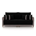 Ver imagem 2 de Sofá Montecarlo 2 Lugares 172cm Veludo/pu Preto/cinza