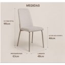 Ver imagem 6 de Jogo 2 Cadeiras de Jantar Luxo Estofada Linho Off White