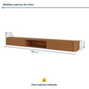 Ver imagem 3 de Aparador Suspenso Apolo 100% MDF 2 Gavetas 180cm Marrom/Marrome