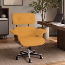 Ver imagem 1 de Poltrona Charles Eames Office Couro Sintético Linha Premium Design Clássico Escritório - Caramelo
