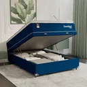 Ver imagem 1 de Cama Box Baú Viúva + Colchão Comfort Class Pillow Top Azul/suede Azul