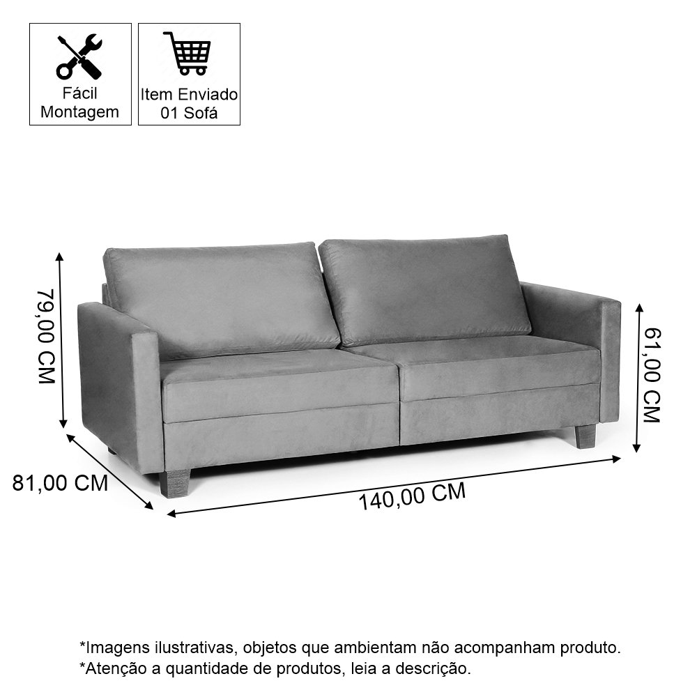 Conjunto Sofá 1,40 2 Lugares e Poltrona Plaza Verde - Straub Web