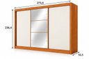 Ver imagem 3 de Guarda Roupa Casal com Espelho 3 Portas 6 Gavetas Wood Marrom/Cinamomo Fendi