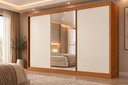 Ver imagem 1 de Guarda Roupa Casal com Espelho 3 Portas 6 Gavetas Wood Marrom/Cinamomo Fendi