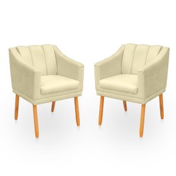 Kit Poltrona Cadeira para Sala Confortável e Moderna Mila Suede - 1