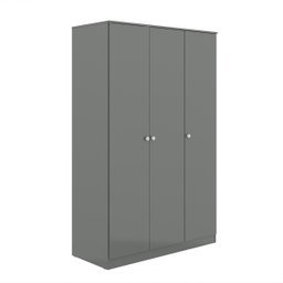 Guarda-roupa Solteiro 3 Portas 2 Cabideiros 112x175cm London Cinza 6503 - 1