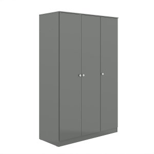 Guarda-roupa Solteiro 3 Portas 2 Cabideiros 112x175cm London Cinza 6503