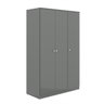 Guarda-roupa Solteiro 3 Portas 2 Cabideiros 112x175cm London Cinza 6503 - 1
